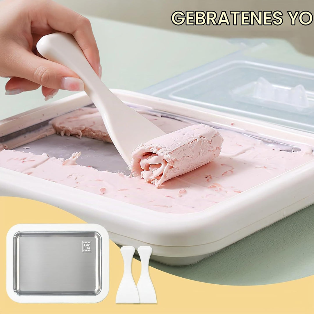 Eisplatte zum Eis Machen, Kommt mit 2 Spateln Ice Cream Machine, Ice Rolls Maschine, Eisenrollmaschi