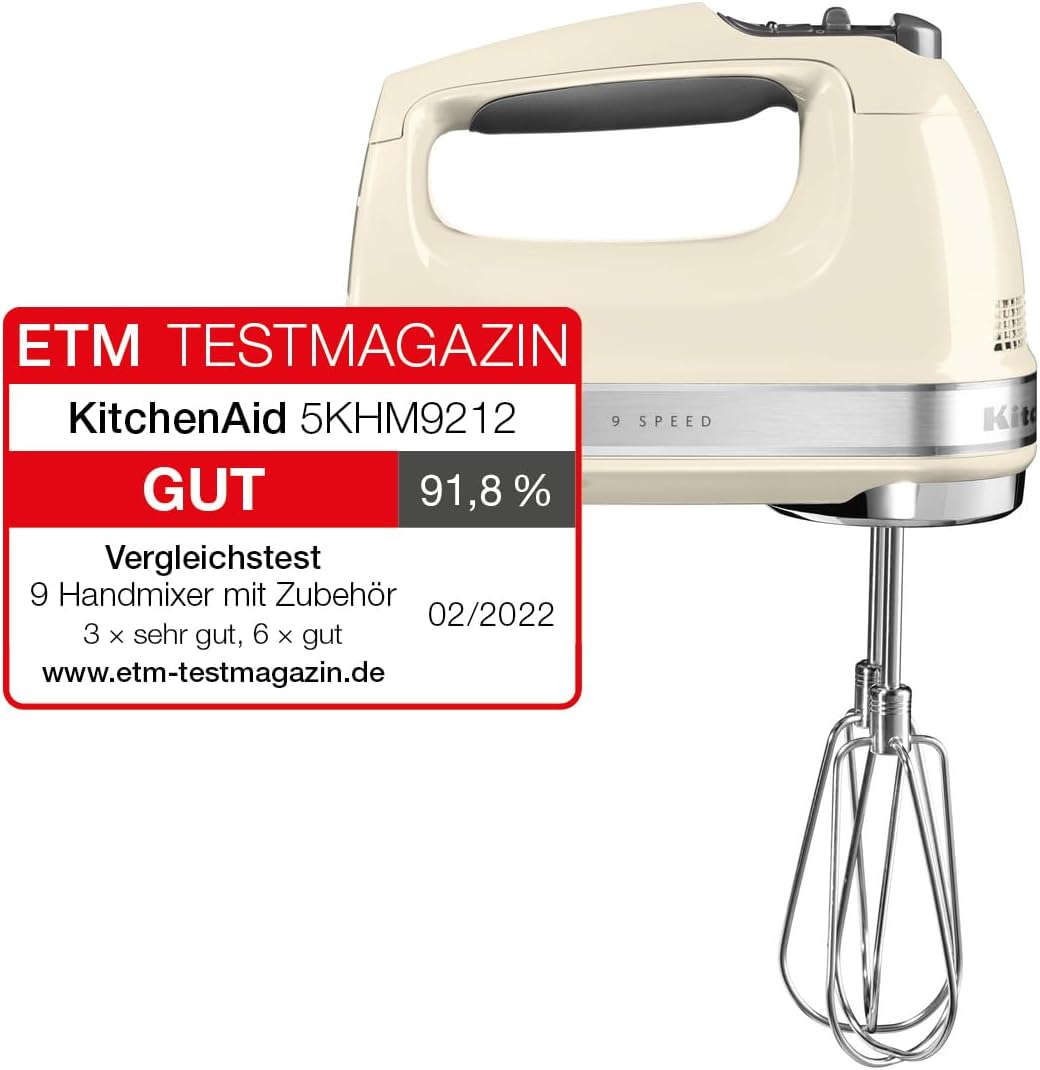 KitchenAid 5KHM9212EAC Handrührgerät, Edelstahl, Kunststoff, crème, Crème