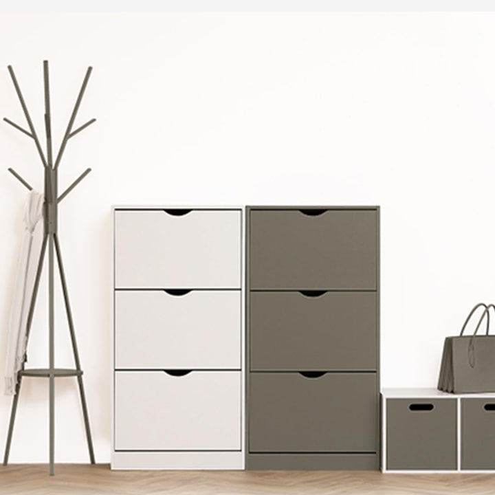 5five - schuhschrank mit 3 schubladen weiss 60 x 24 x 118 cm Weiss, 60 x 24 x 118 cm Weiss