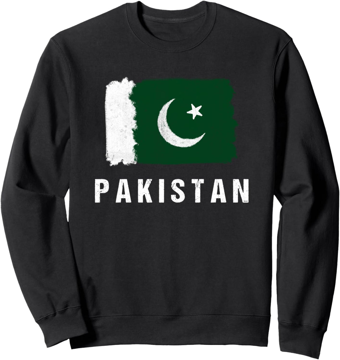 Gemalte Pakistan Fahne / Pakistanische Flagge Fan Geschenk Sweatshirt