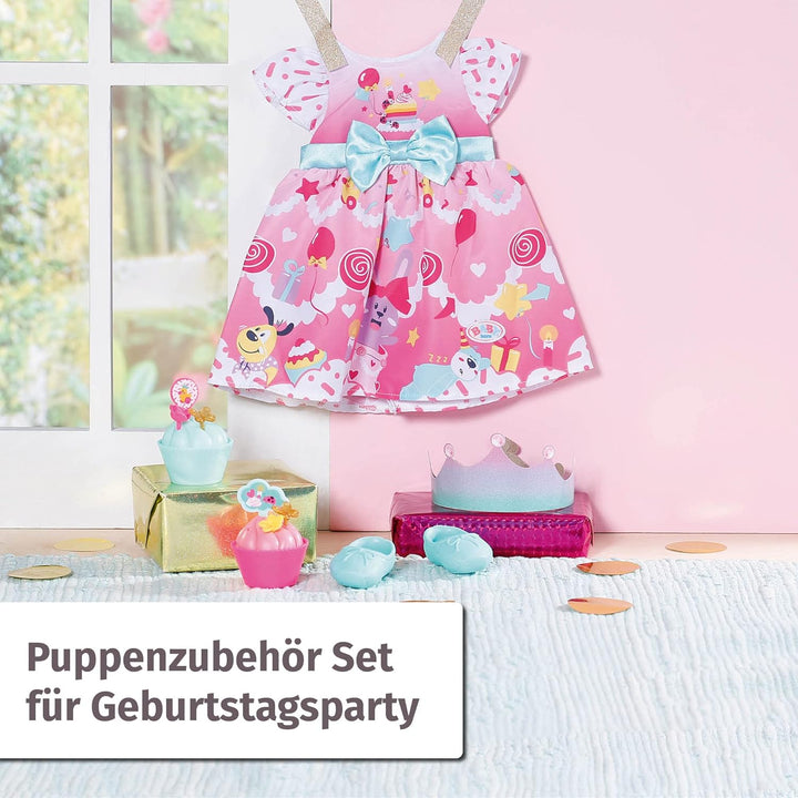 BABY born Partykleid Zapf Creation 834152 Deluxe Geburtstag 43cm-Puppenzubehör Puppenkleidung Set be