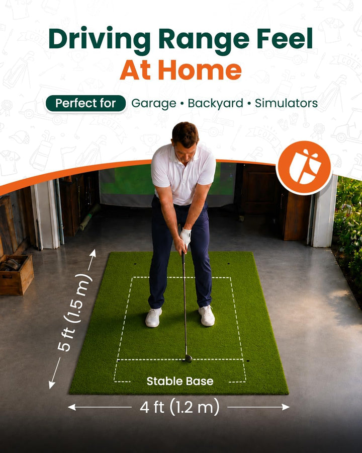 Golf-Schlagmatte für Indoor und Outdoor, Golf-Trainingsmatte mit Tragegurt, 10 PU-Golfbällen und 9 T