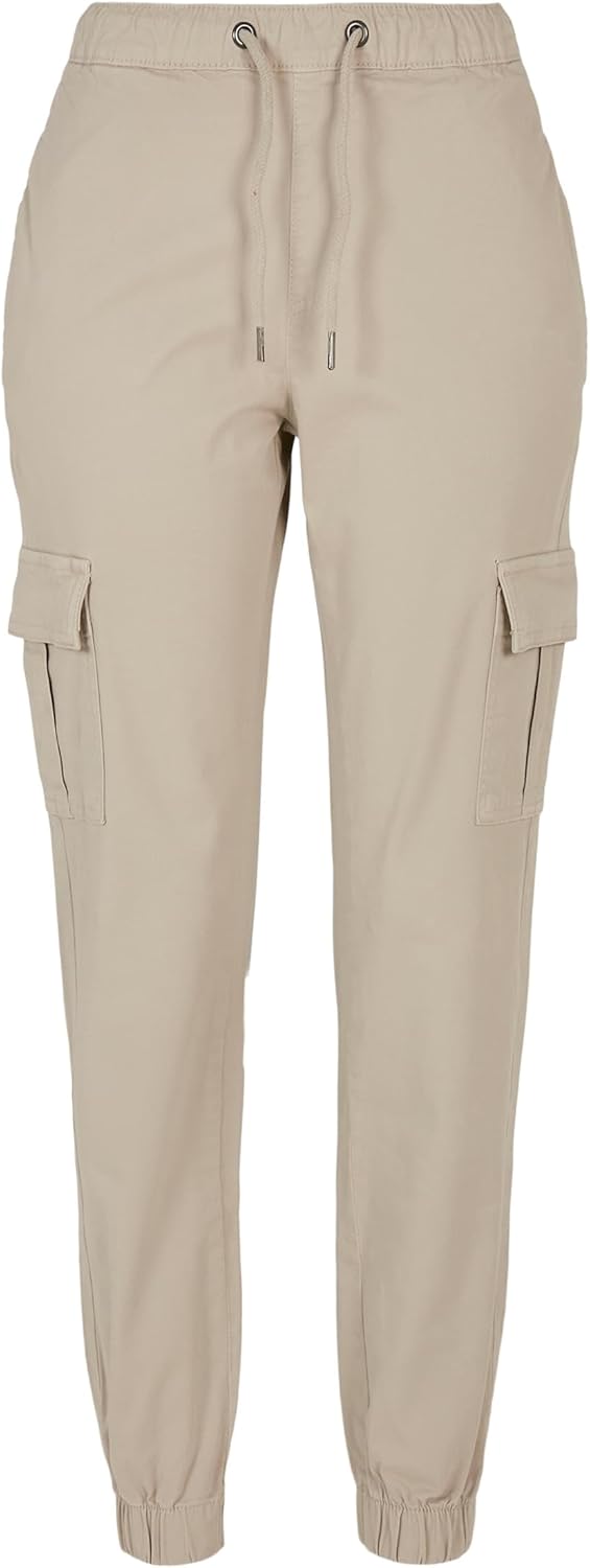 Urban Classics Damen Ladies High Waist Cargo Comfort Jogging Pants Hose, Softseagrass