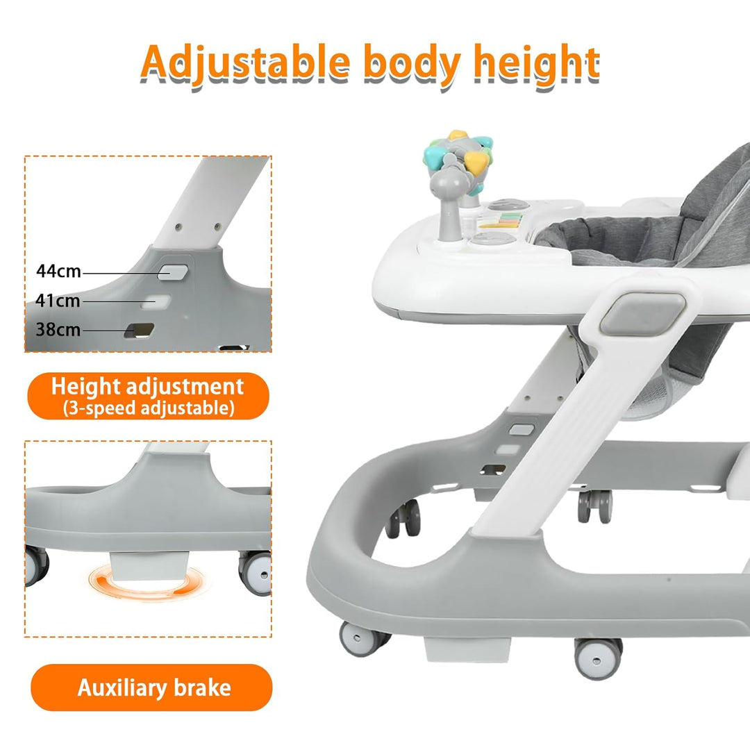 Homewell 2 in 1 Lauflernhilfe, Höhenverstellbar in 3 Positionen, Laufhilfe, Lerncenter mit Klavierta