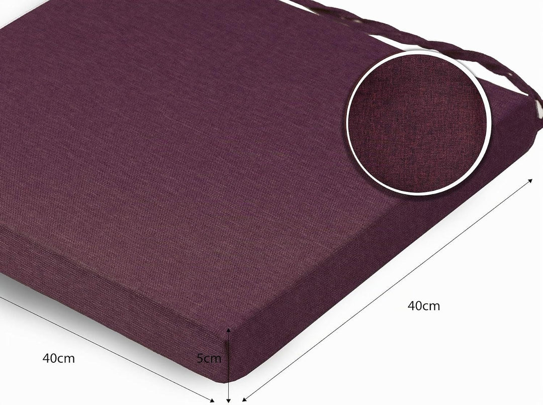 sunnypillow 4er Set Stuhlkissen mit Bindebänder - 40 x 40 x 5 cm - Sitzkissen Outdoor für Stühle/Bän