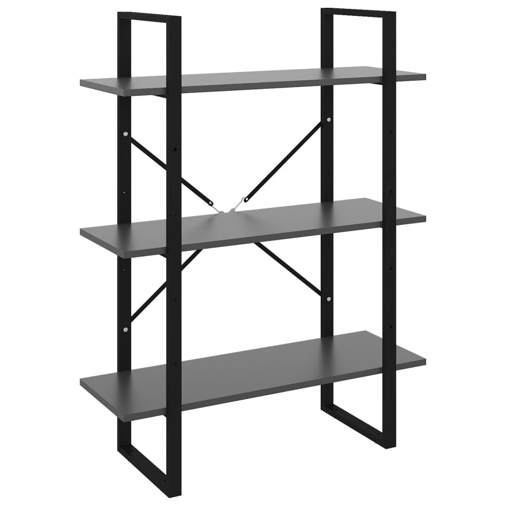 vidaXL Bücherregal Industriestil Standregal Wandregal Bürorregal Aktenregal Regal Mehrzweckregal Gra