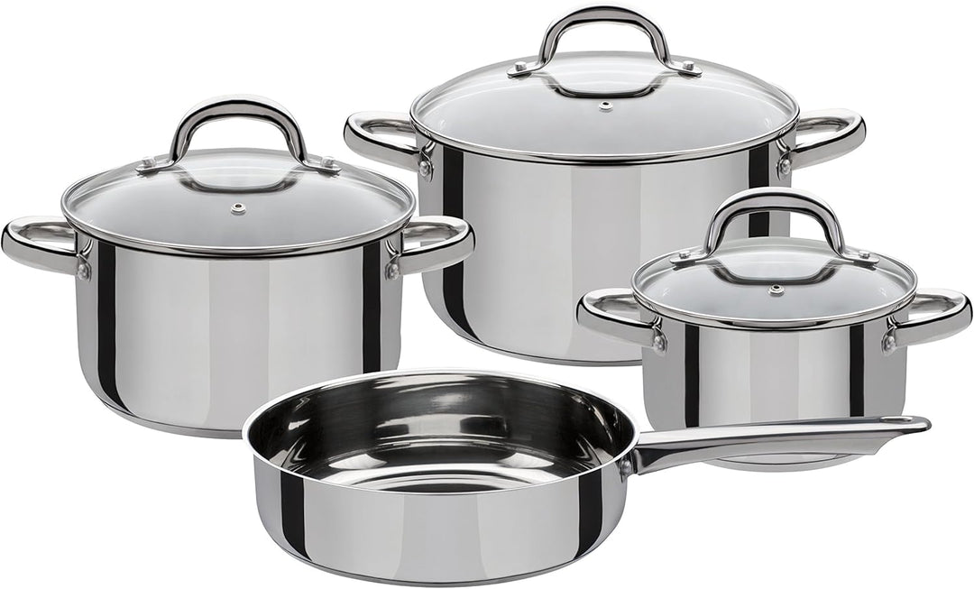 GSW 990042 Montreal Topf-Set 4-teilig, Edelstahl, Silber, 24 cm, 7-Einheiten, 38 x 25,5 x 15,5 cm