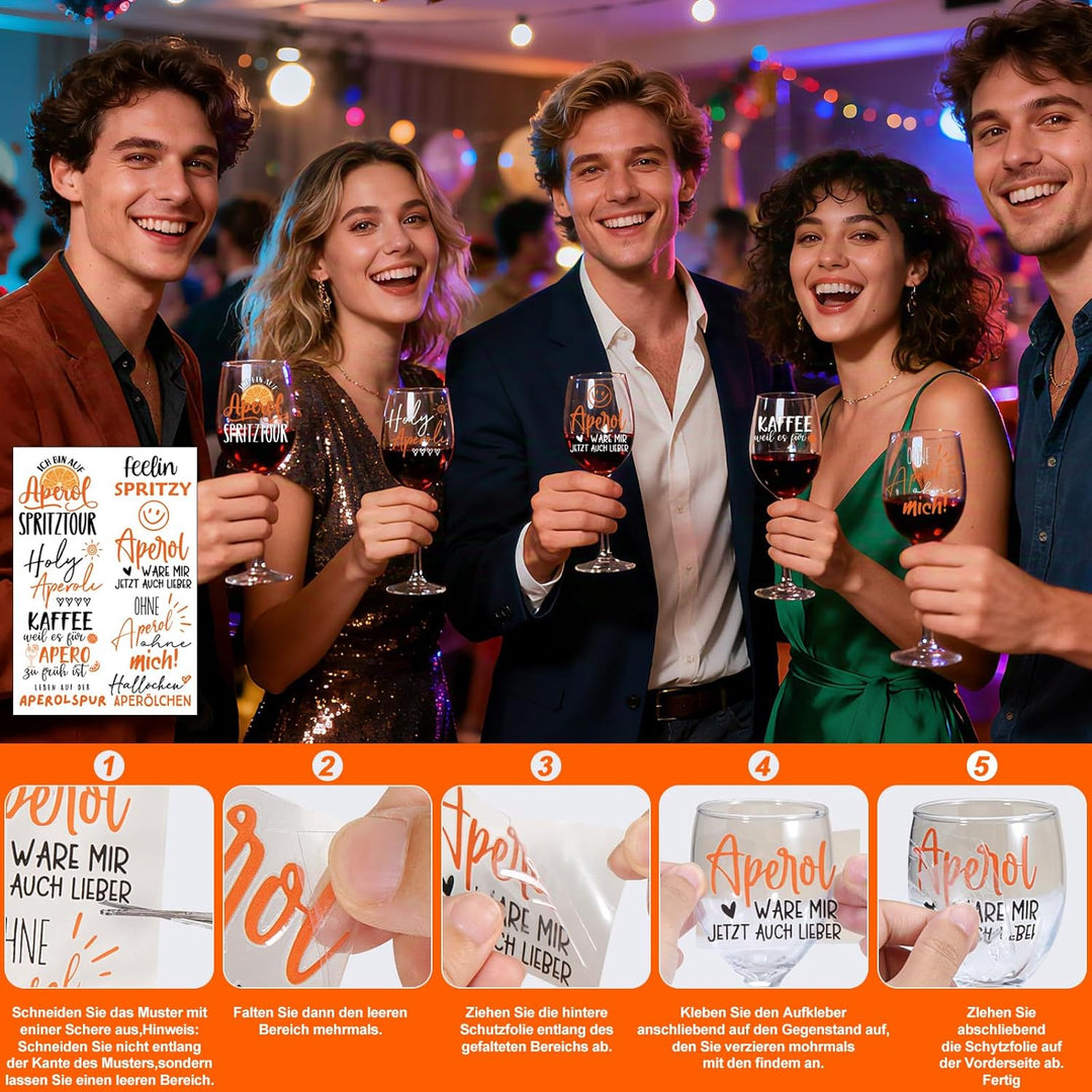 2er Set Apero Geschenkset - AperoGläser mit Gravur | Glasstrohhalme | untersetzer, CocktailGläser, A