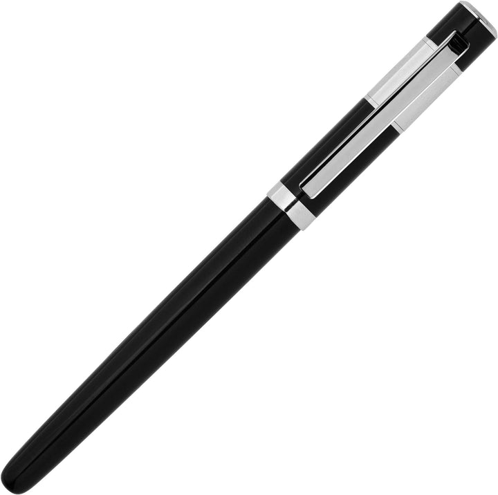 Hugo Boss Kugelschreiber Ribbon Classic Messing Chrome Schwarz Silber, HSR0455A 1 Stück (1er Pack)