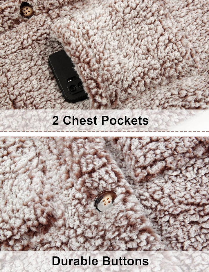 AIEOE Ärmellose Mäntel Damen Weste Fleecejacke Weich Warm für Herbst Winter XXL Style01-heller Kaffe
