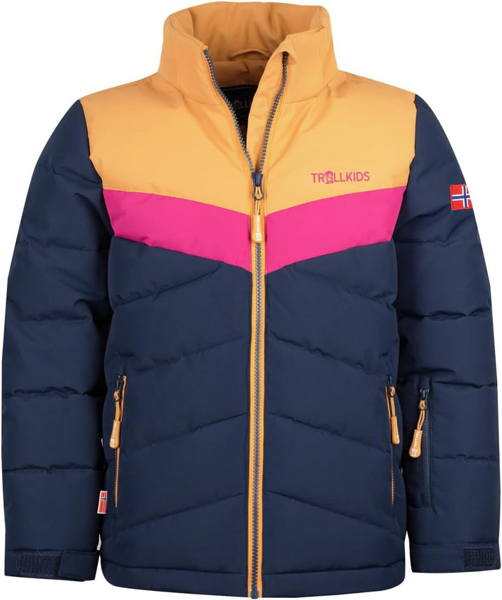 Trollkids Mädchen Winterjacke Gryllefjord 92 Marineblau/Honig/Feuerbeere, 92 Marineblau/Honig/Feuerb