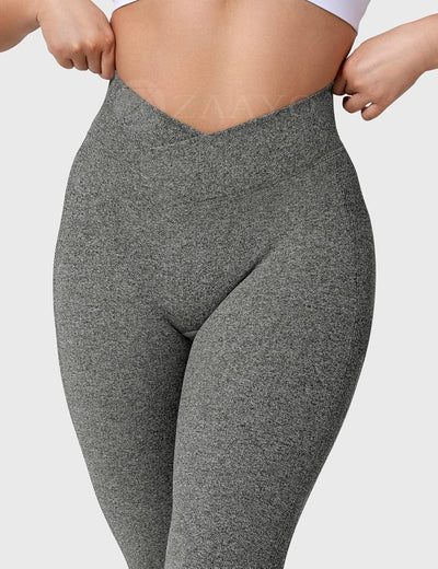 ZAAYO Damen Sport Leggings V-Taille Tie Dye Scrunch Butt Booty Slim Fit Seamless Fitness Gym Pants W