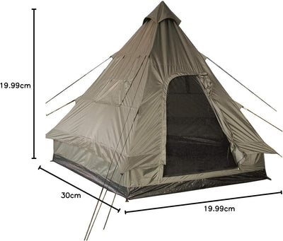 Mil-Tec 4 Personen Pyramidenzelt Tipi Mehrfarbig, Mehrfarbig