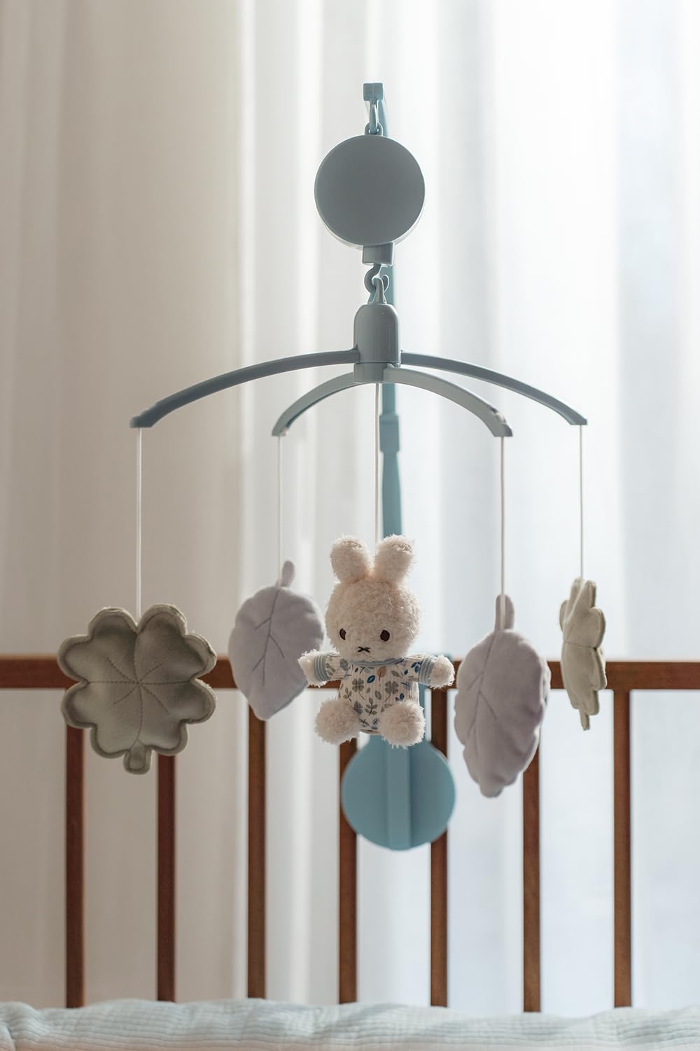 nijntje miffy x Little Dutch Mobile Musik Spieluhr mit Halterung für Babybett Hase Miffy blau - Luck
