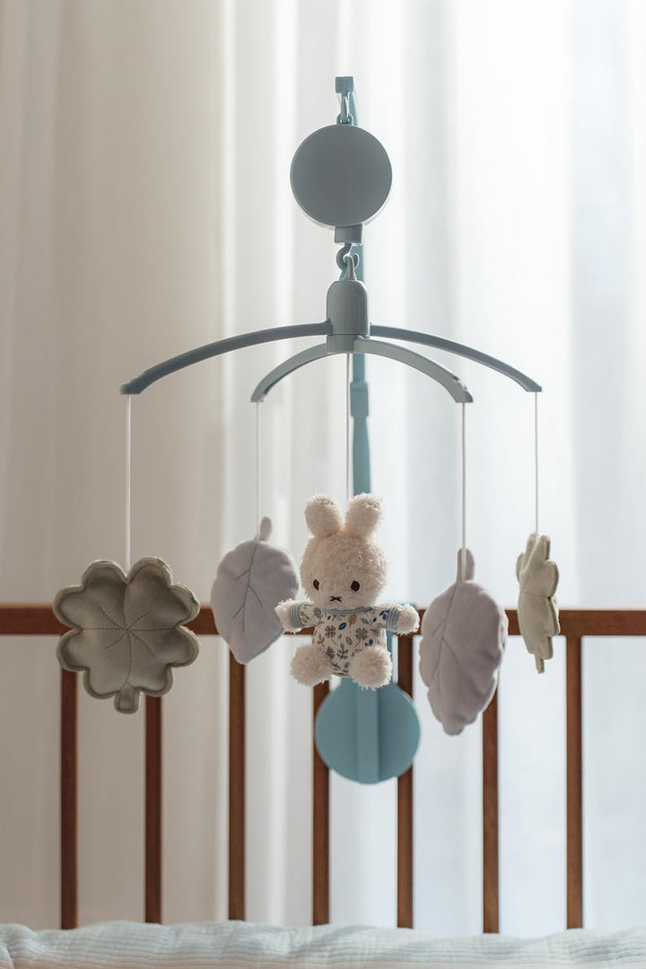 nijntje miffy x Little Dutch Mobile Musik Spieluhr mit Halterung für Babybett Hase Miffy blau - Luck