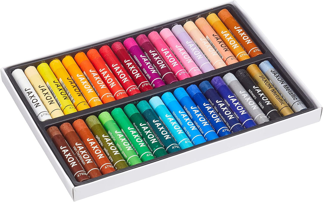 Honsell 47436 - Jaxon Ölpastellkreide, 36er Set im Kartonetui, brillante, lichtechte Farben, ideal f