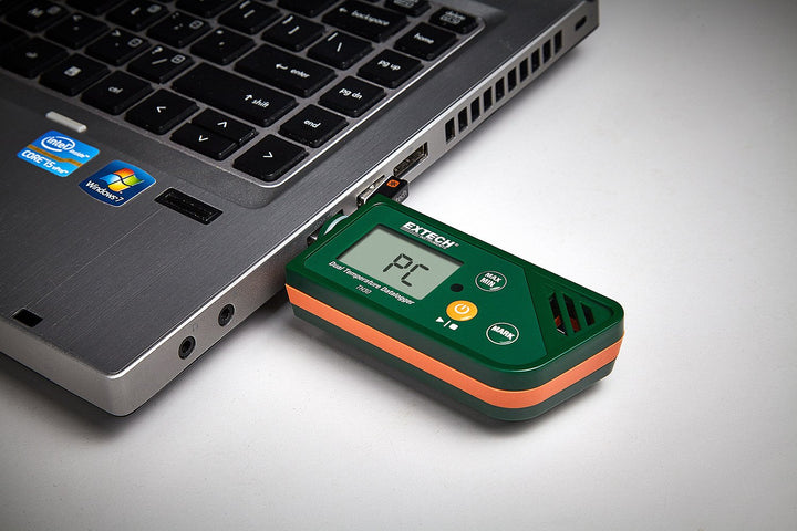 Extech TH30 Dualer Datenlogger für Temperatur im USB-Format