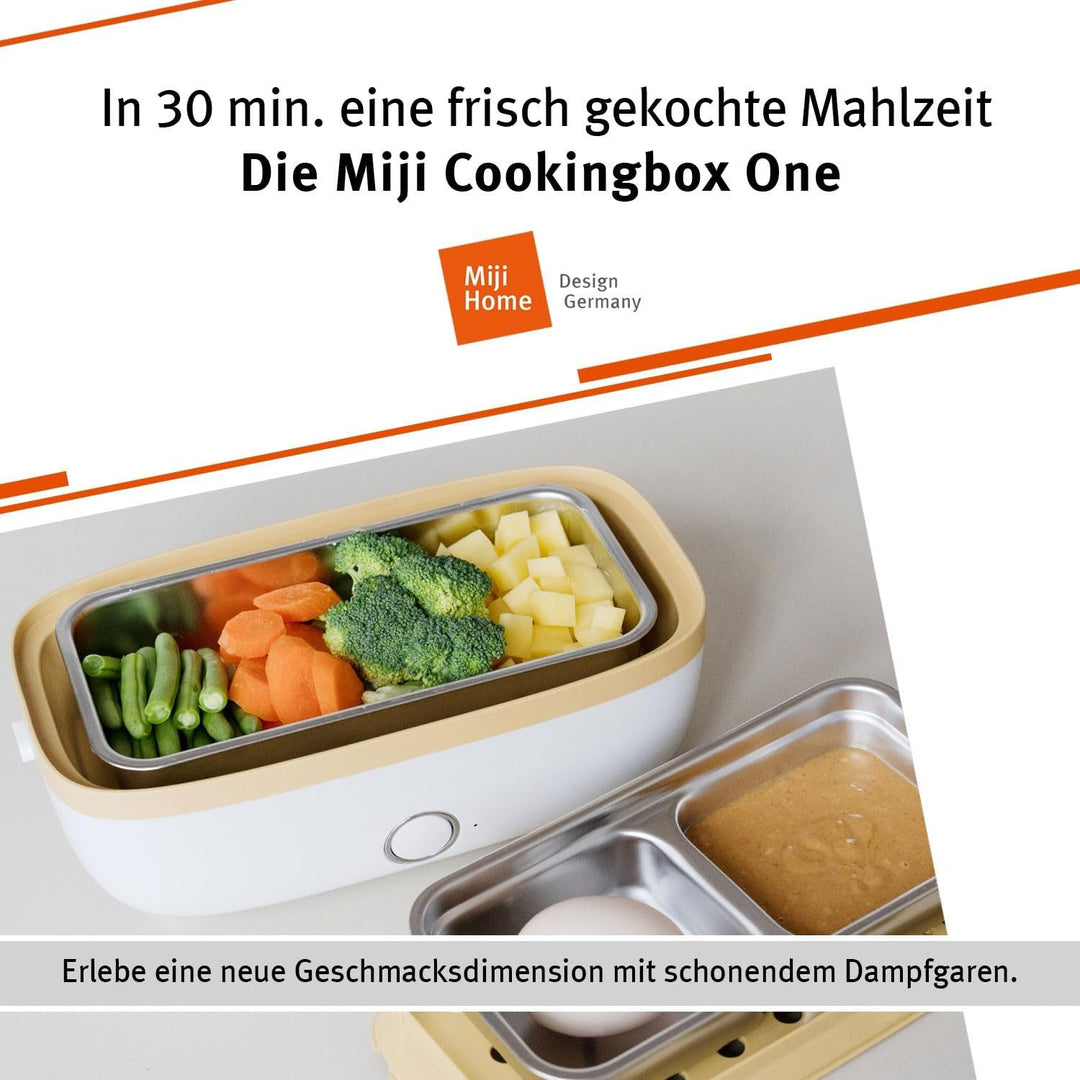Miji mobiler Mini Dampfgarer,gesund-kochen-überall,1 Liter,250 Watt, ideal für Single-Menüs,Gemüse,a