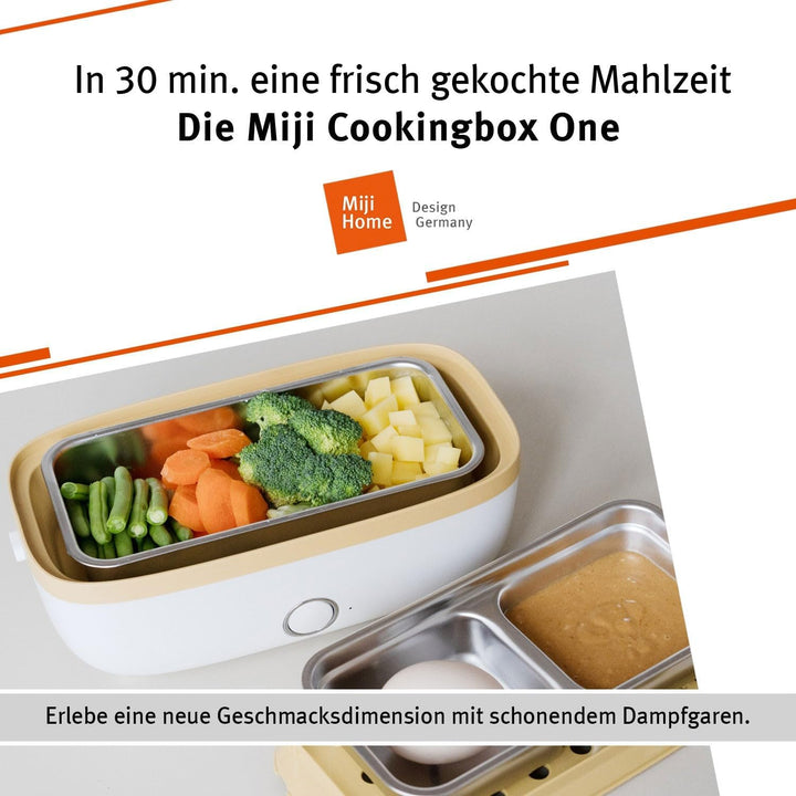 Miji mobiler Mini Dampfgarer,gesund-kochen-überall,1 Liter,250 Watt, ideal für Single-Menüs,Gemüse,a