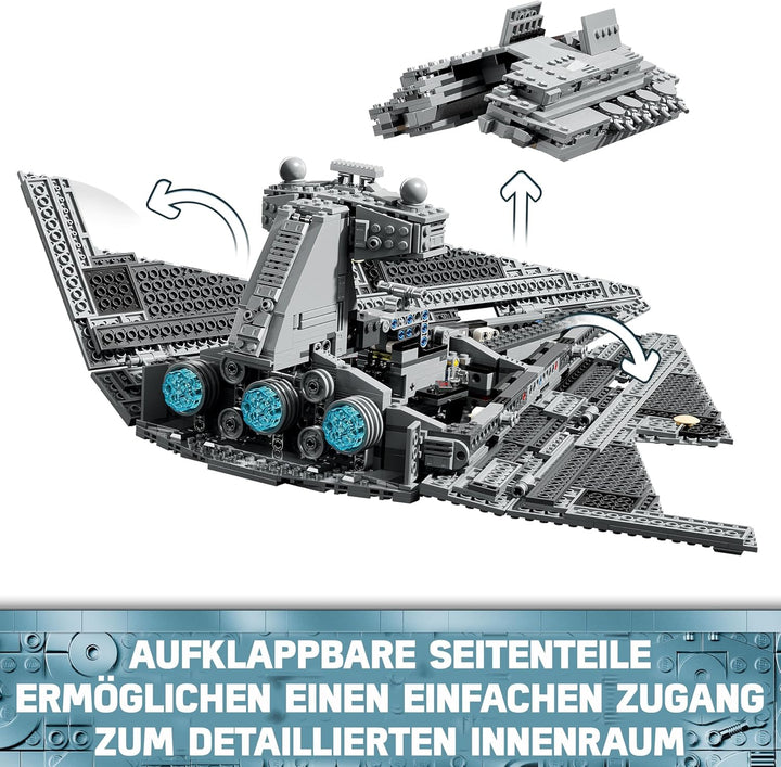 LEGO Star Wars Imperialer Sternzerstörer, Sternenschiff Set, Bauspielzeug, Spielset mit Darth Vader