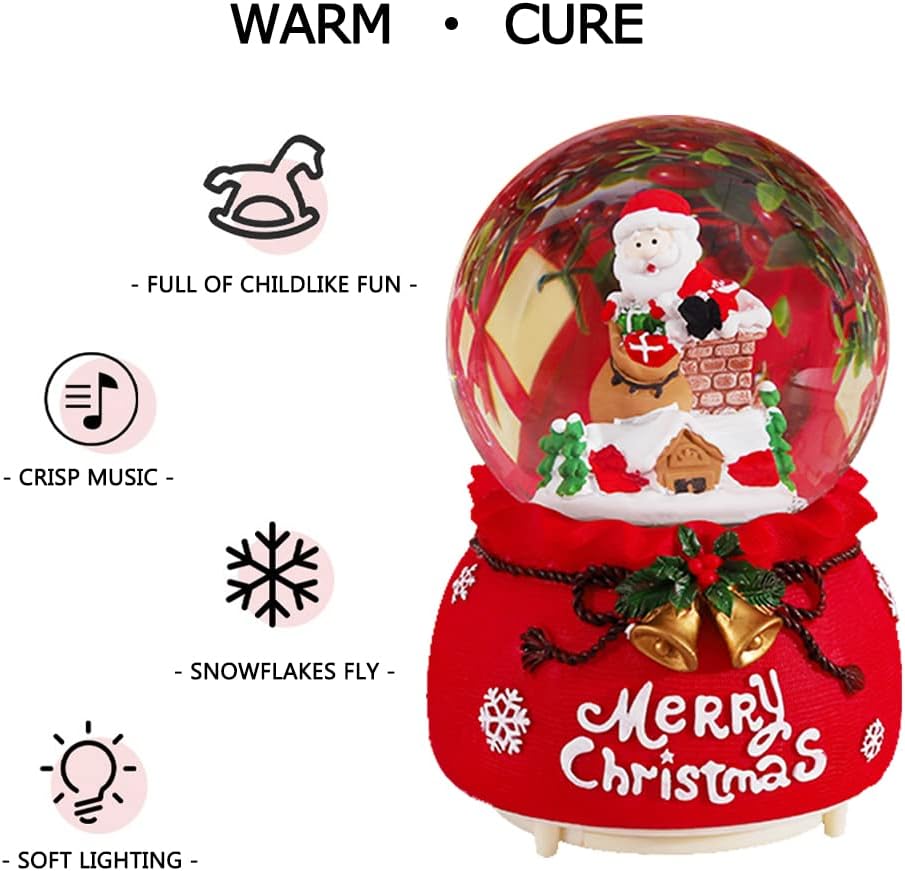 Weihnachtslaterne Musik Laterne Weihnachtliche Schneekugeln Weihnachtsmann für Geschenke und Dekorat