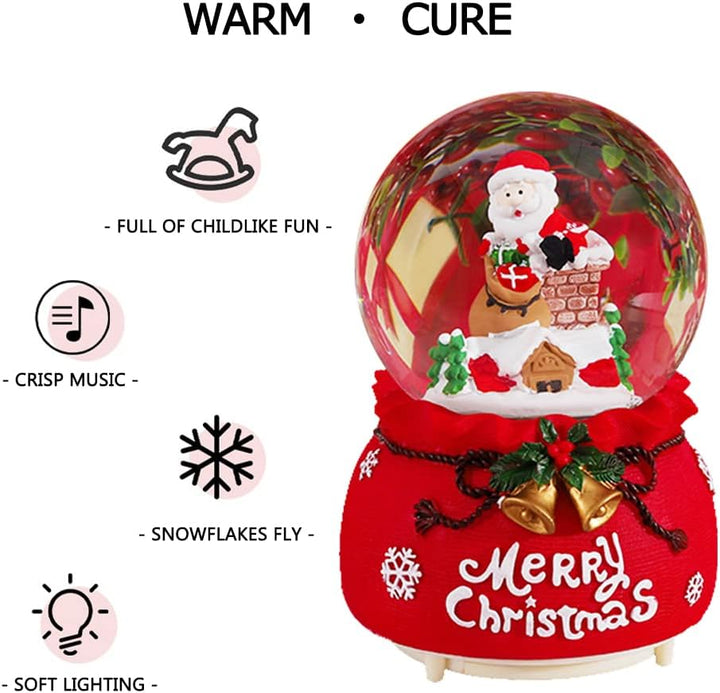 Weihnachtslaterne Musik Laterne Weihnachtliche Schneekugeln Weihnachtsmann für Geschenke und Dekorat