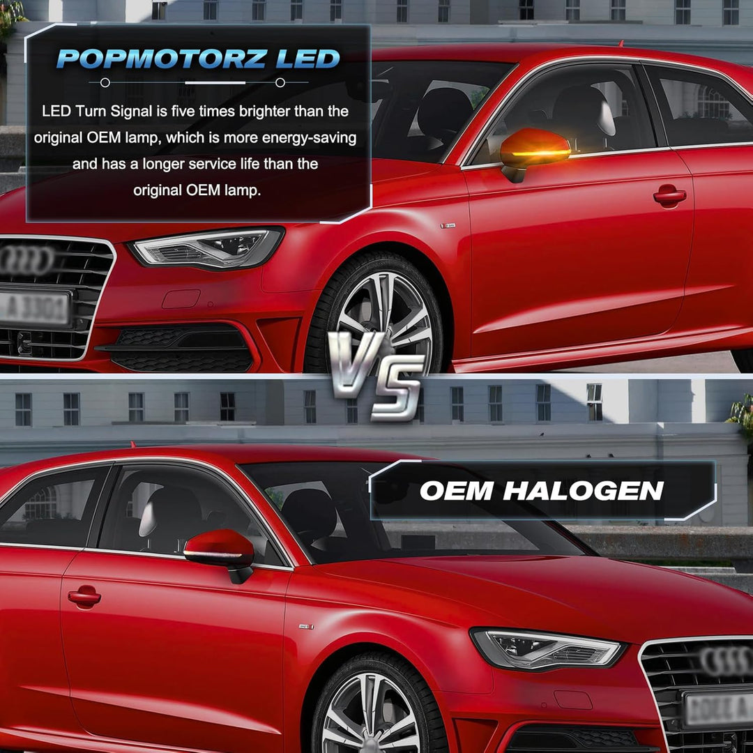 POPMOTORZ 2 Stück LED Spiegelblinker mit Canbus Fehlerfrei 4014 SMD für A-udi A3 8V S3 8V RS3 8V 201