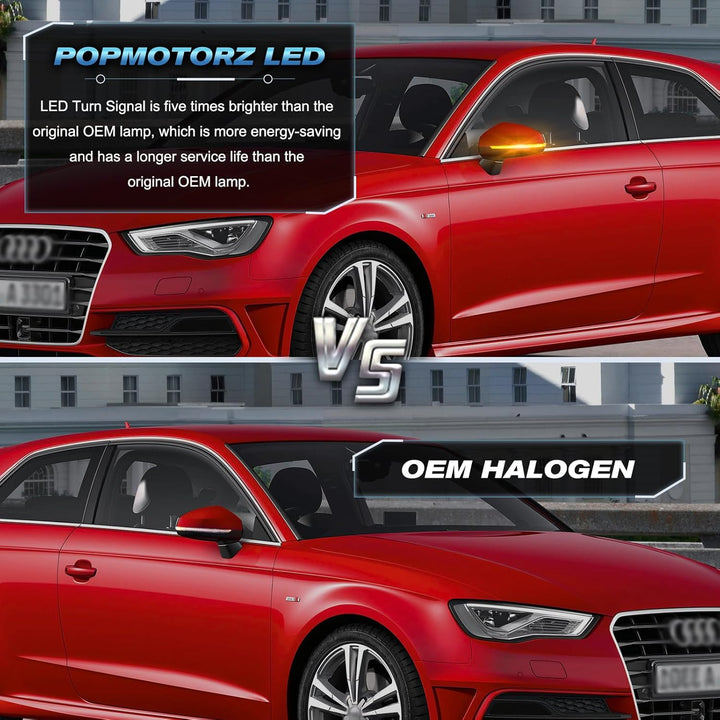 POPMOTORZ 2 Stück LED Spiegelblinker mit Canbus Fehlerfrei 4014 SMD für A-udi A3 8V S3 8V RS3 8V 201