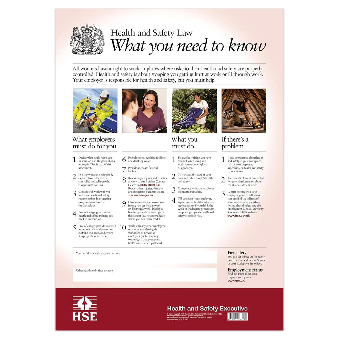 Seco Gesundheits- und Sicherheitsposter, A2 (420 x 594 mm), 0,5 mm, PVC, Weiss, FWC80