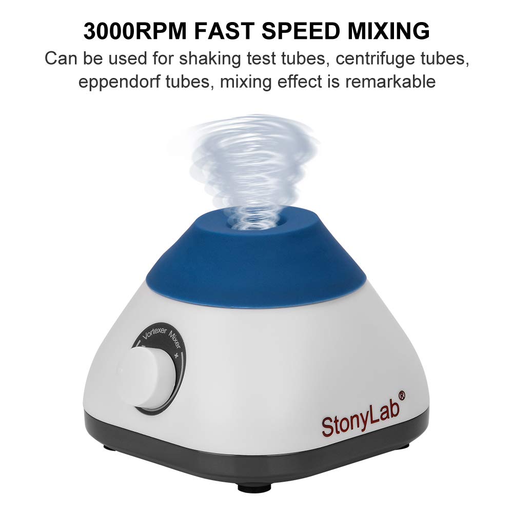 stonylab Mini Vortex Schüttler, 3000 U/min feste Drehzahl Kompakter Tischplatte Mini Vortex Mixer Vo