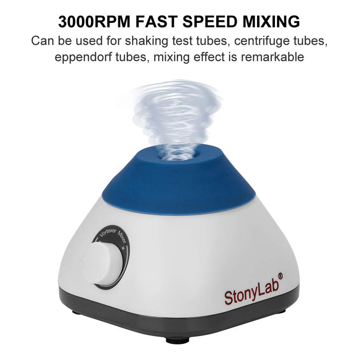 stonylab Mini Vortex Schüttler, 3000 U/min feste Drehzahl Kompakter Tischplatte Mini Vortex Mixer Vo