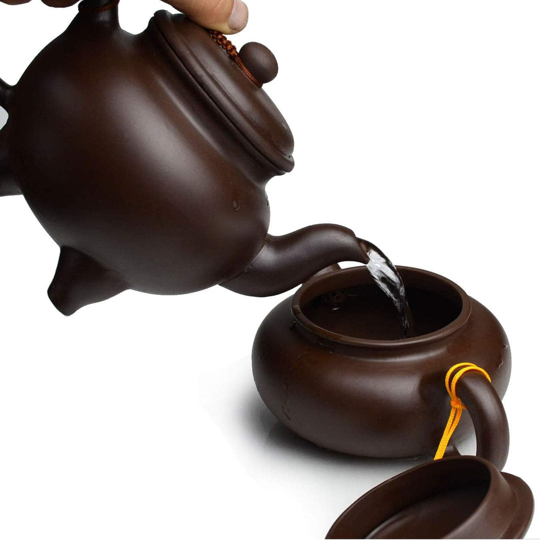 Teekanne Chinesischer Gongfu-Tee, 600 ml, Zisha-Ton, klassisches Dreibein-Topf, Zini für losen Tee