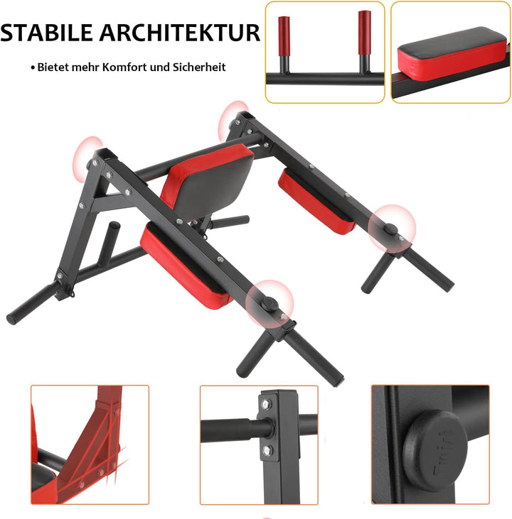 Klimmzugstange Wand, Multigriff Klimmzug Trainingsgewicht bis zu 200kg, Trainings Halterung mit Mult