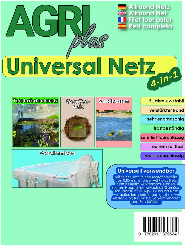 AGRIplus Teichnetz - Sehr feinmaschig, UV-beständig & reissfest - Gegen Laub - Als Vogelabwehr & Kat