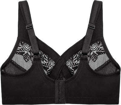 Glamorise Damen Bügelloser MagicLift-Stütz-Minimizer-BH 95E Schwarz, 95E Schwarz