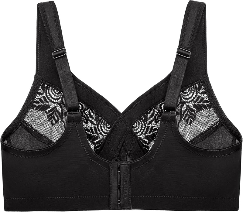 Glamorise Damen Bügelloser MagicLift-Stütz-Minimizer-BH 95E Schwarz, 95E Schwarz