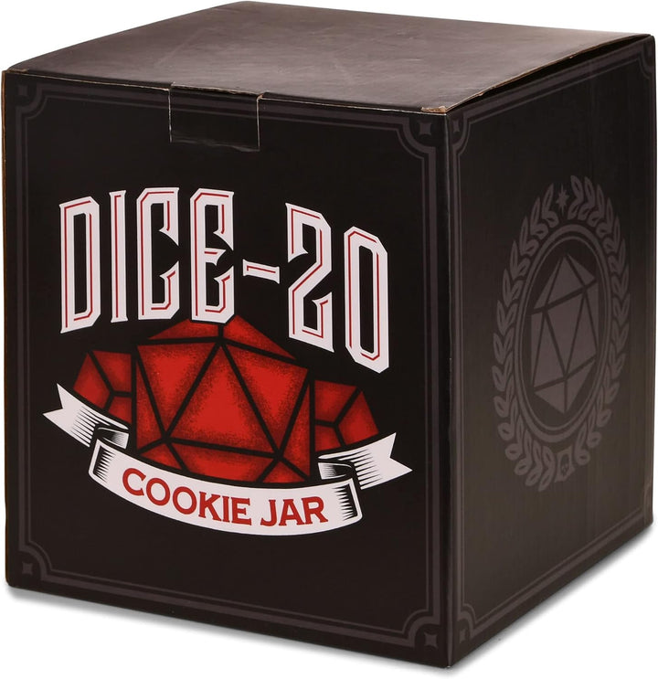 Elbenwald D20 Würfel Keksdose für Pen & Paper Fans Keramik rot