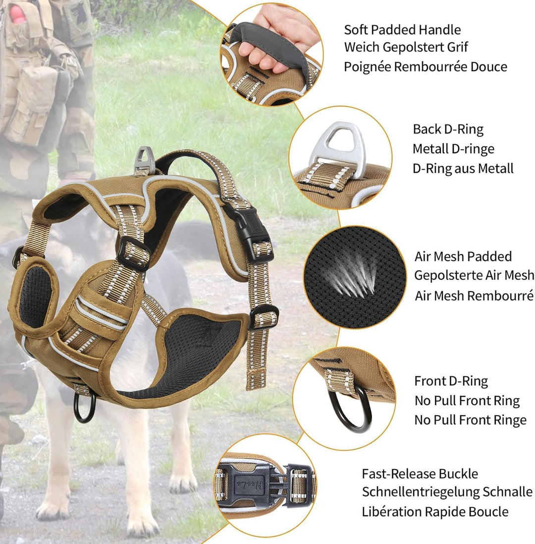 HEELE Hundegeschirr, Hundegeschirr Mittelgrosse Hunde mit Griff Reflektierend Hundegeschirr Gepolste
