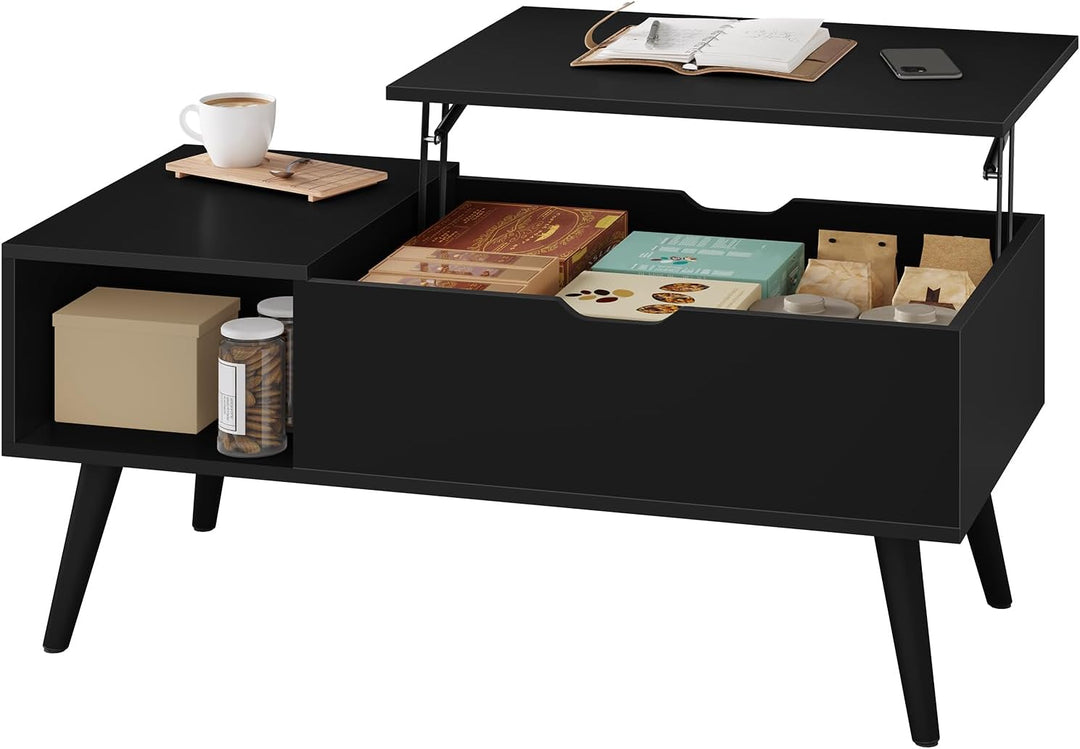 WOLTU Couchtisch höhenverstellbar, Wohnzimmertisch mit Stauraum, Kaffeetisch Beistelltisch Sofatisch