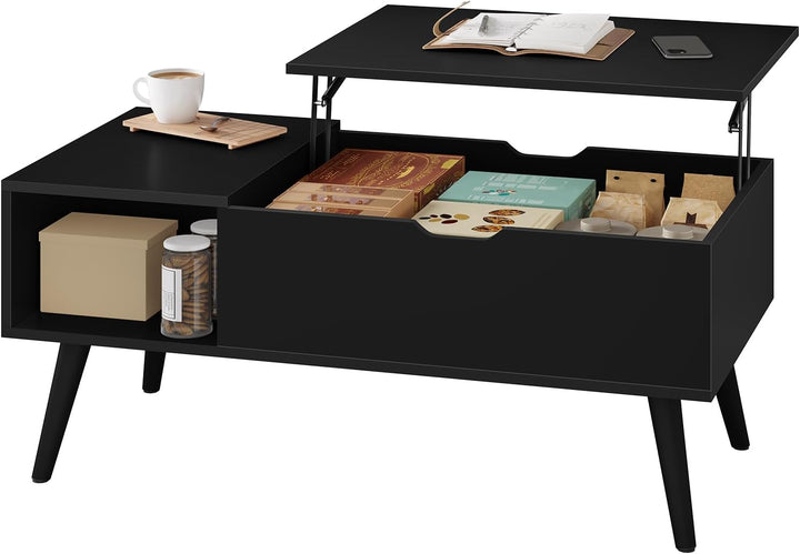 WOLTU Couchtisch höhenverstellbar, Wohnzimmertisch mit Stauraum, Kaffeetisch Beistelltisch Sofatisch