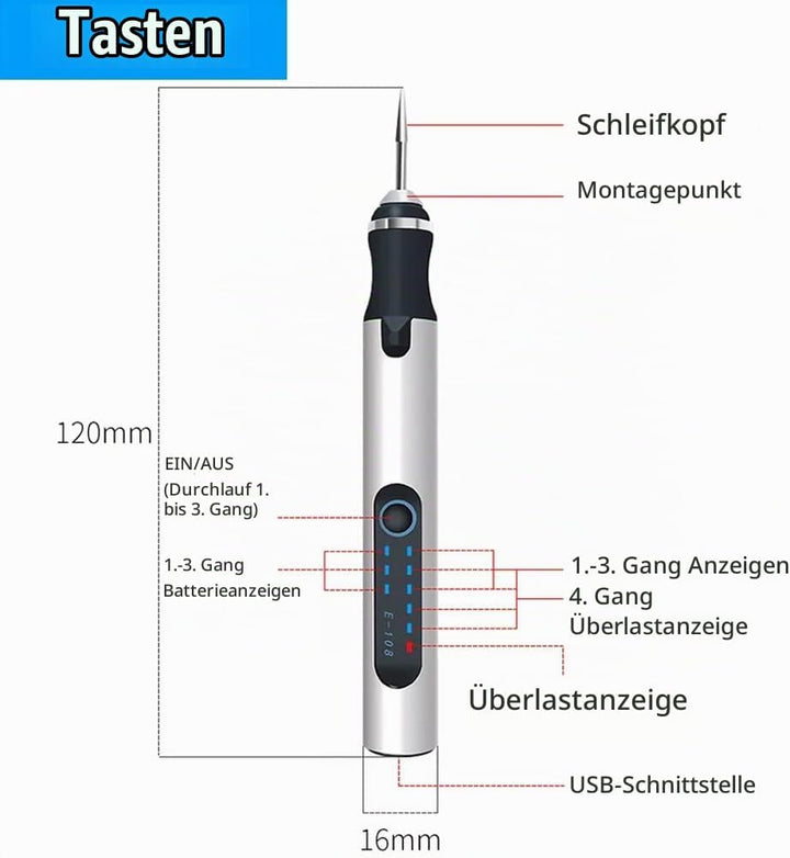 Elektrischer Gravierstift Gravierwerkzeugsatz Micro Gravierer Ätzstift DIY Drehwerkzeug für Schnitze