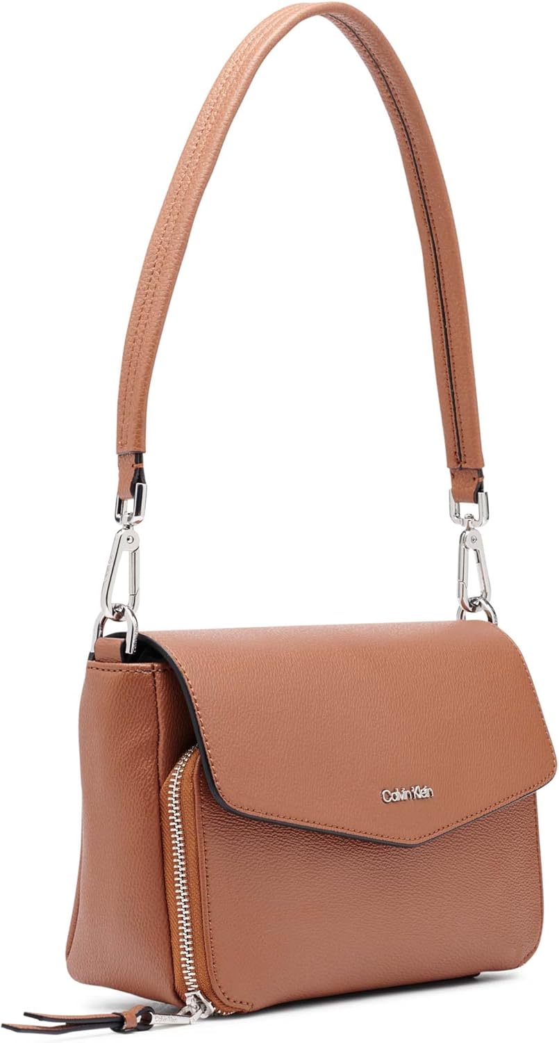 Calvin Klein Ava Novelty Demi Schultertasche Einheitsgrösse Karamellstrukturiert, Einheitsgrösse Kar