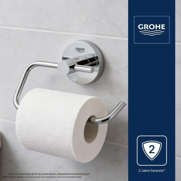 GROHE Essentials - WC-Papierhalter (Material: Metall, verdeckte Befestigung, zum bohren oder kleben)