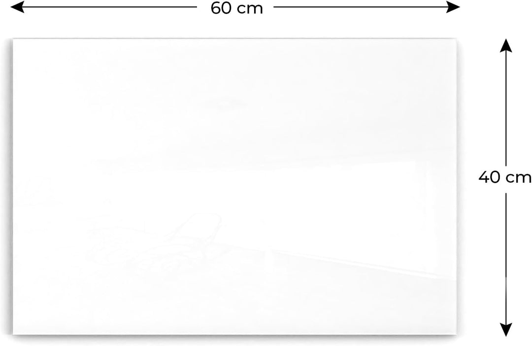 ALLboards Glasboard Magnetisch Perlweiss 60x40cm, Rahmenlos, Glastafel, Magnettafel, Gehärtetes Glas