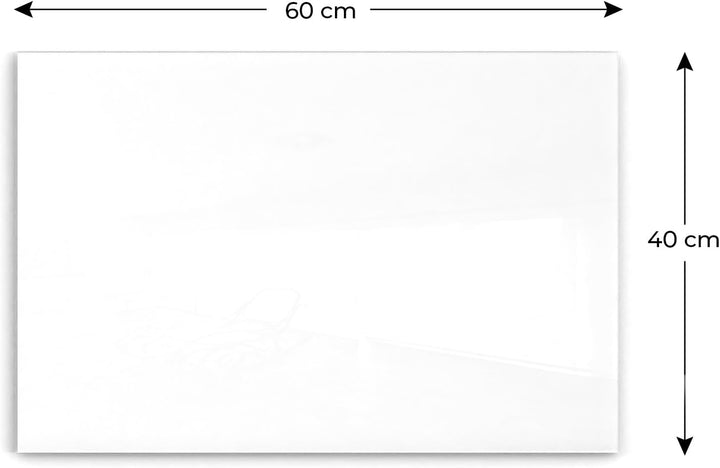 ALLboards Glasboard Magnetisch Perlweiss 60x40cm, Rahmenlos, Glastafel, Magnettafel, Gehärtetes Glas