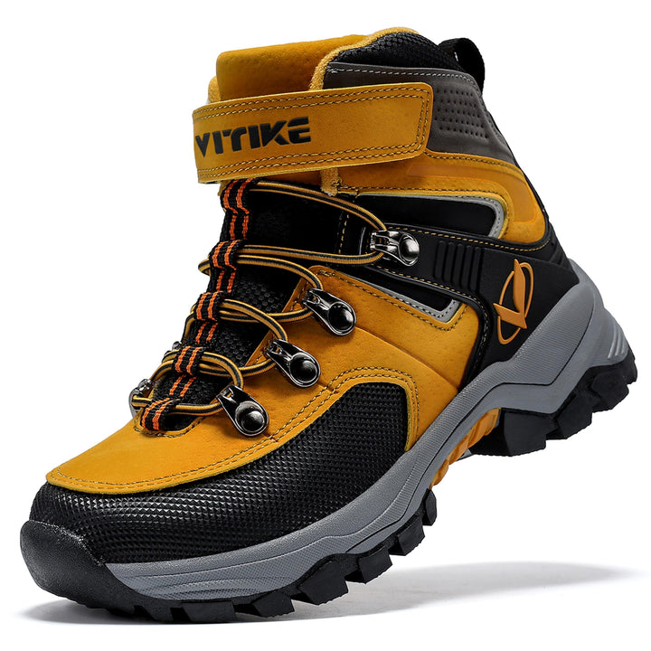 ASHION Winterschuhe Jungen Schneestiefel Kinder Mid Gefütterte Winterstiefel Wanderschuhe Trekking B