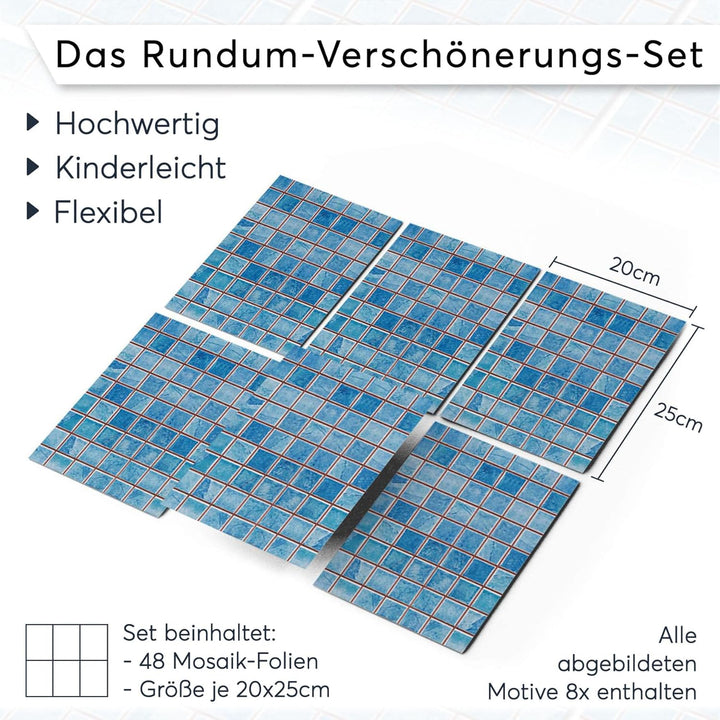 CREATISTO Mosaik-Fliesen Fliesensticker Fliesenfolie - Hochwertige Sticker Aufkleber für Wandfliesen