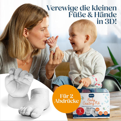 Niimo 3D Abdruck Baby Hand und Fuss - Hautsicheres Baby Gipsabdruck Set, Baby Abdruck Hand Fuss, Han