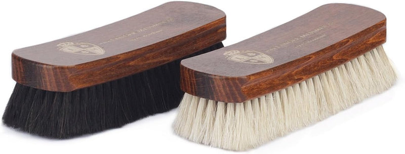Langer & Messmer 4er-Set Schuhbürsten aus Rosshaar für die professionelle Schuhpflege von Schuhen au