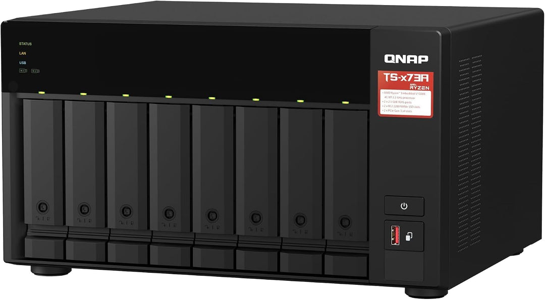 QNAP NAS, no HDD/SSD, AMD Processor | TS-873A-8G, 8-Bay, 8GB RAM, 2.5GbE
